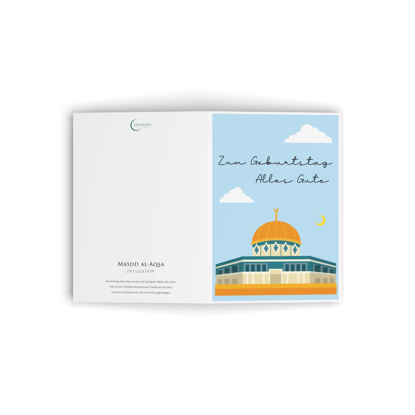Islamische Grußkarte Masjid al-Sakhra/ al-Aqsa in Jerusalem Modern Geburtstag
