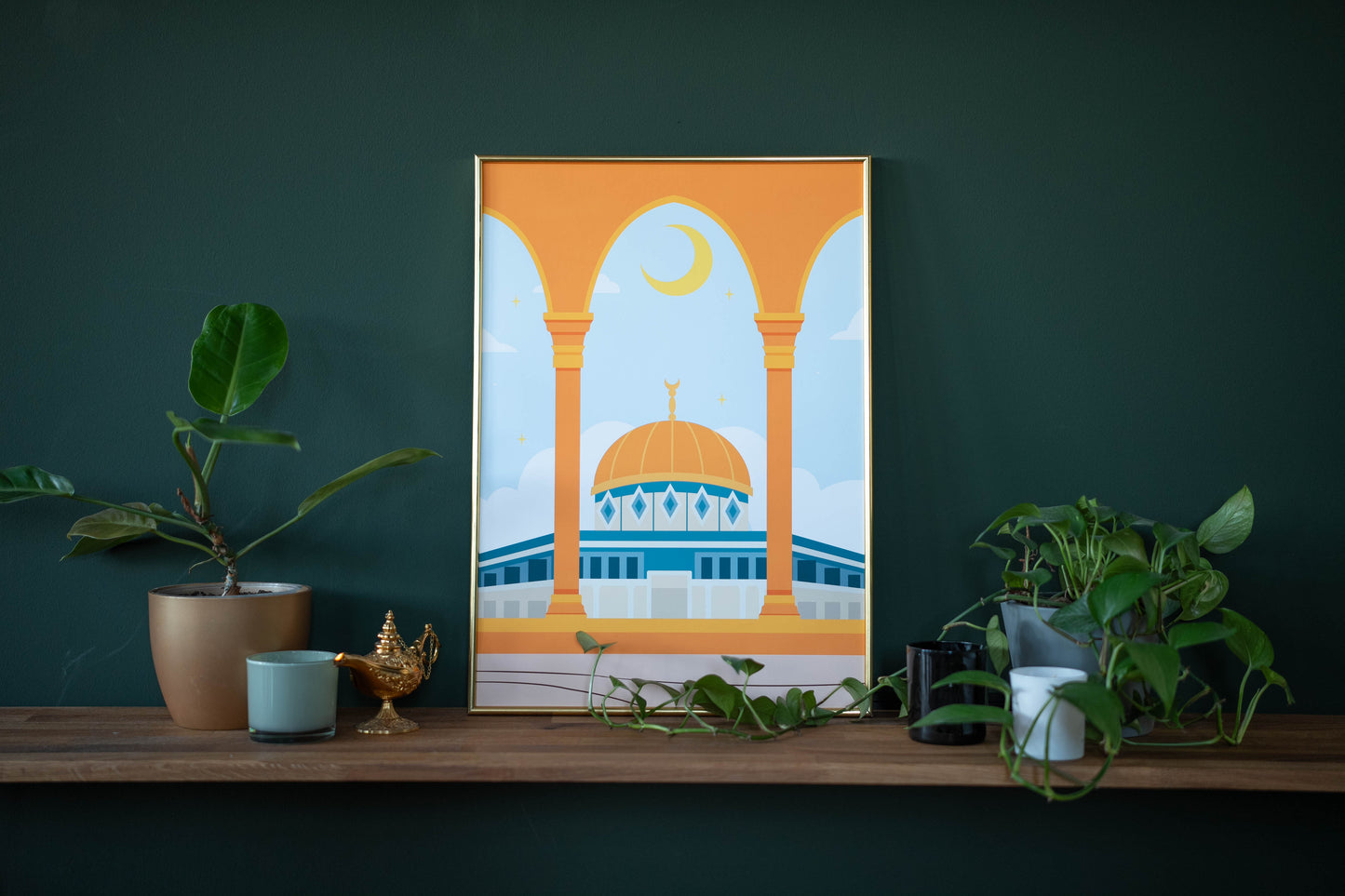 Poster al-Aqsa/ al-Sakhra Moschee in Jerusalem Modern