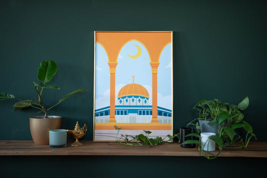 Poster al-Aqsa/ al-Sakhra Moschee in Jerusalem Modern