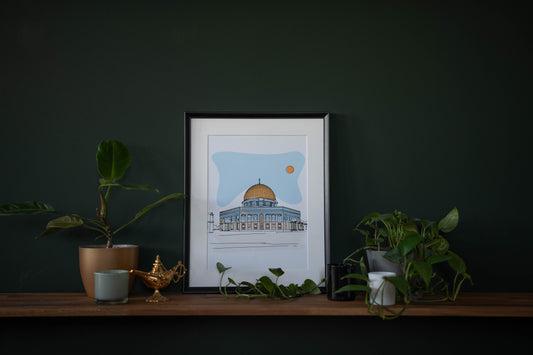 Poster al-Aqsa/ al-Sakhra Moschee in Jerusalem Fine Line