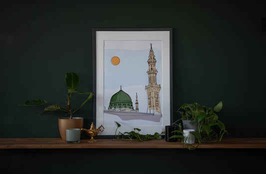 Poster an-Nabawi Moschee in Madina Fine Line