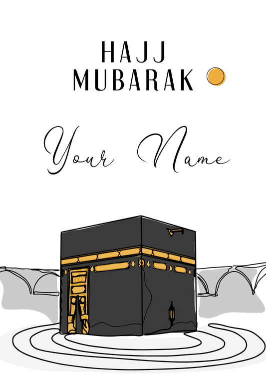 Personalisierteres Umrah oder Hajj Mubarak Poster Makkah
