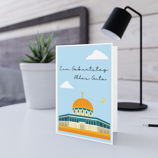 Islamische Grußkarte Masjid al-Sakhra/ al-Aqsa in Jerusalem Modern Geburtstag