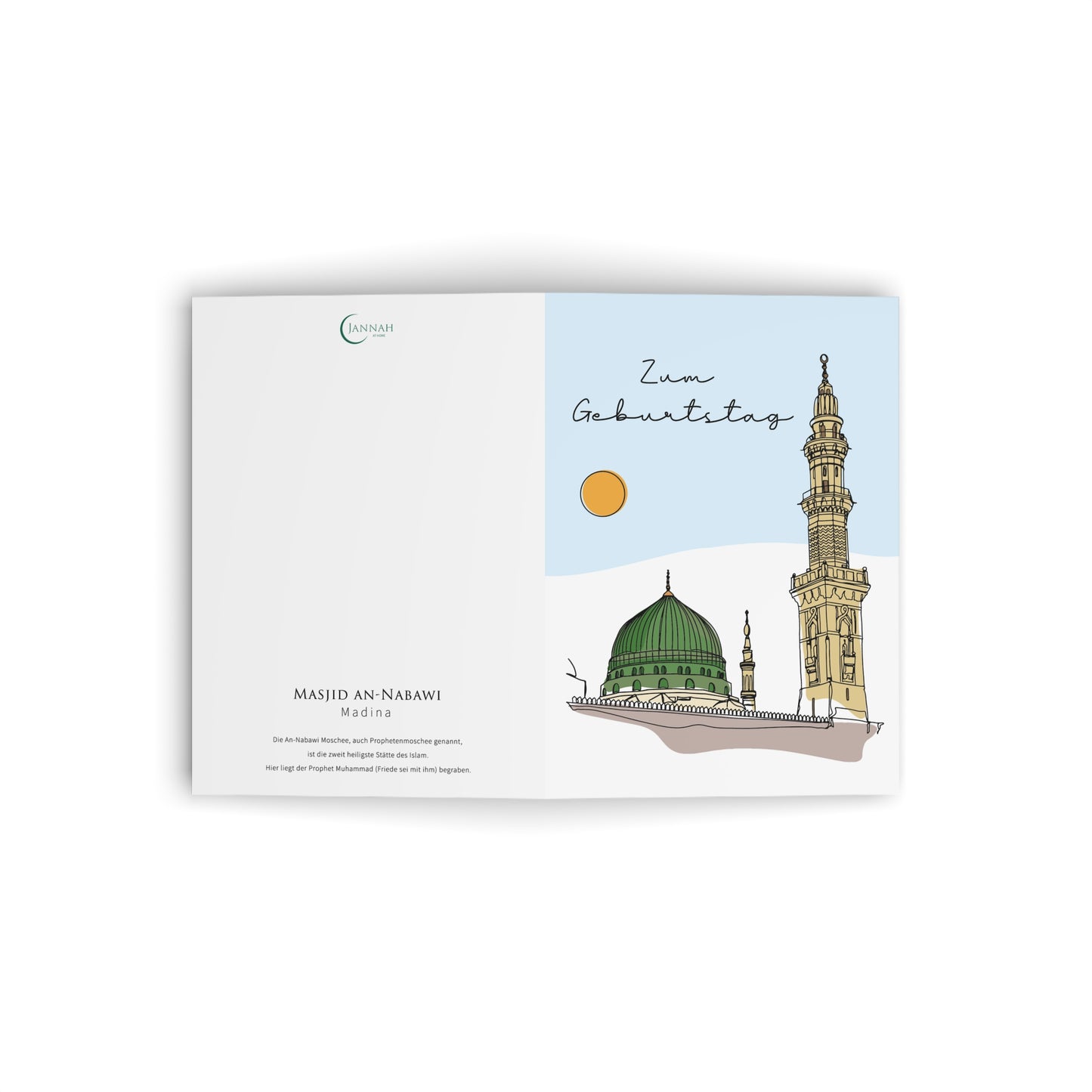 Islamische Grußkarte an-Nabawi in Madina Fine Line Geburtstag