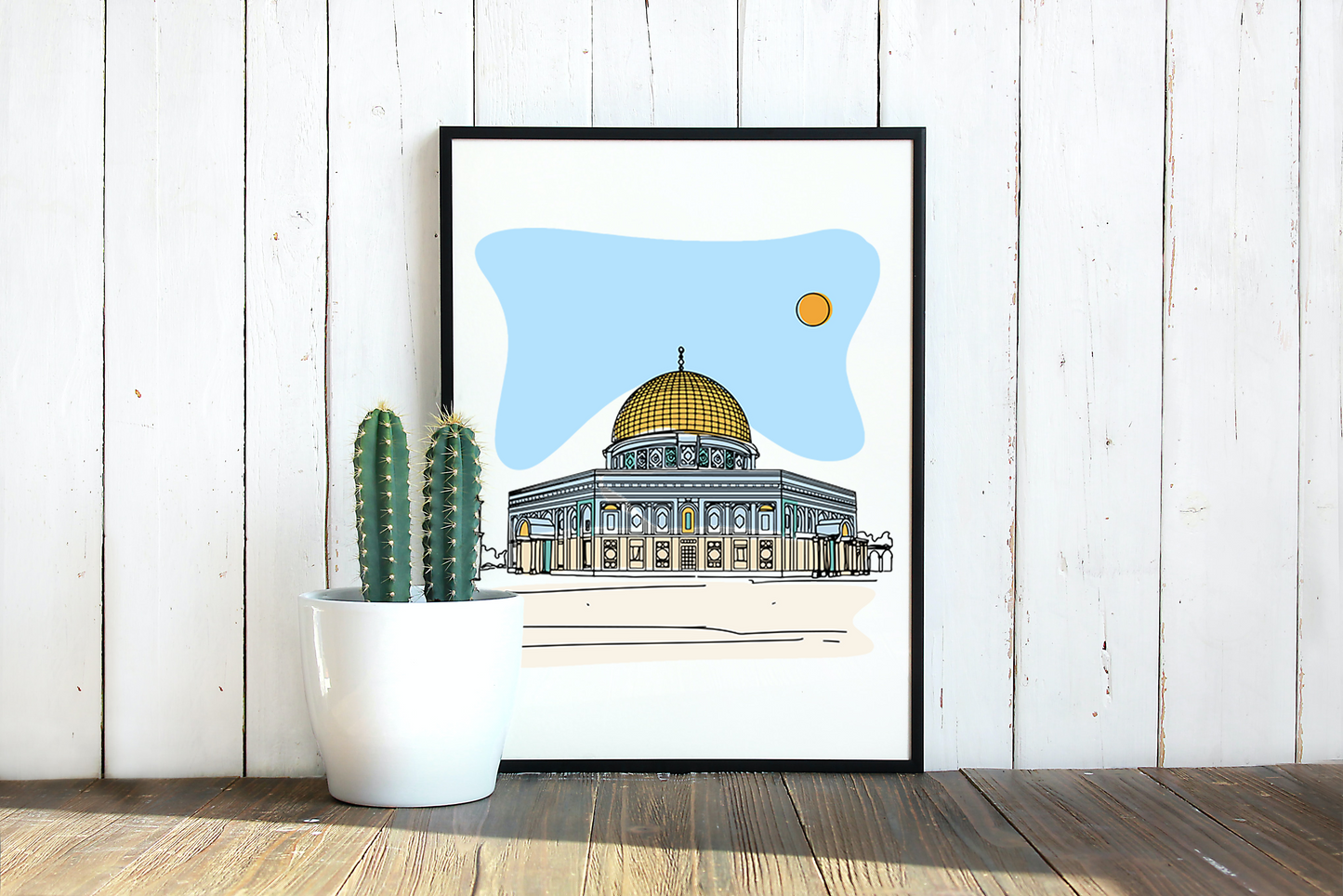 Poster al-Aqsa/ al-Sakhra Moschee in Jerusalem Fine Line