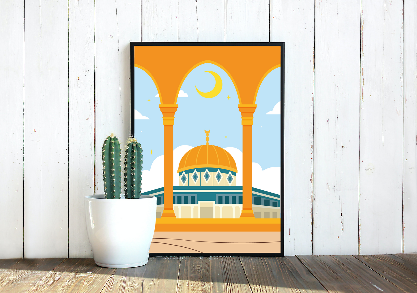 Poster al-Aqsa/ al-Sakhra Moschee in Jerusalem Modern