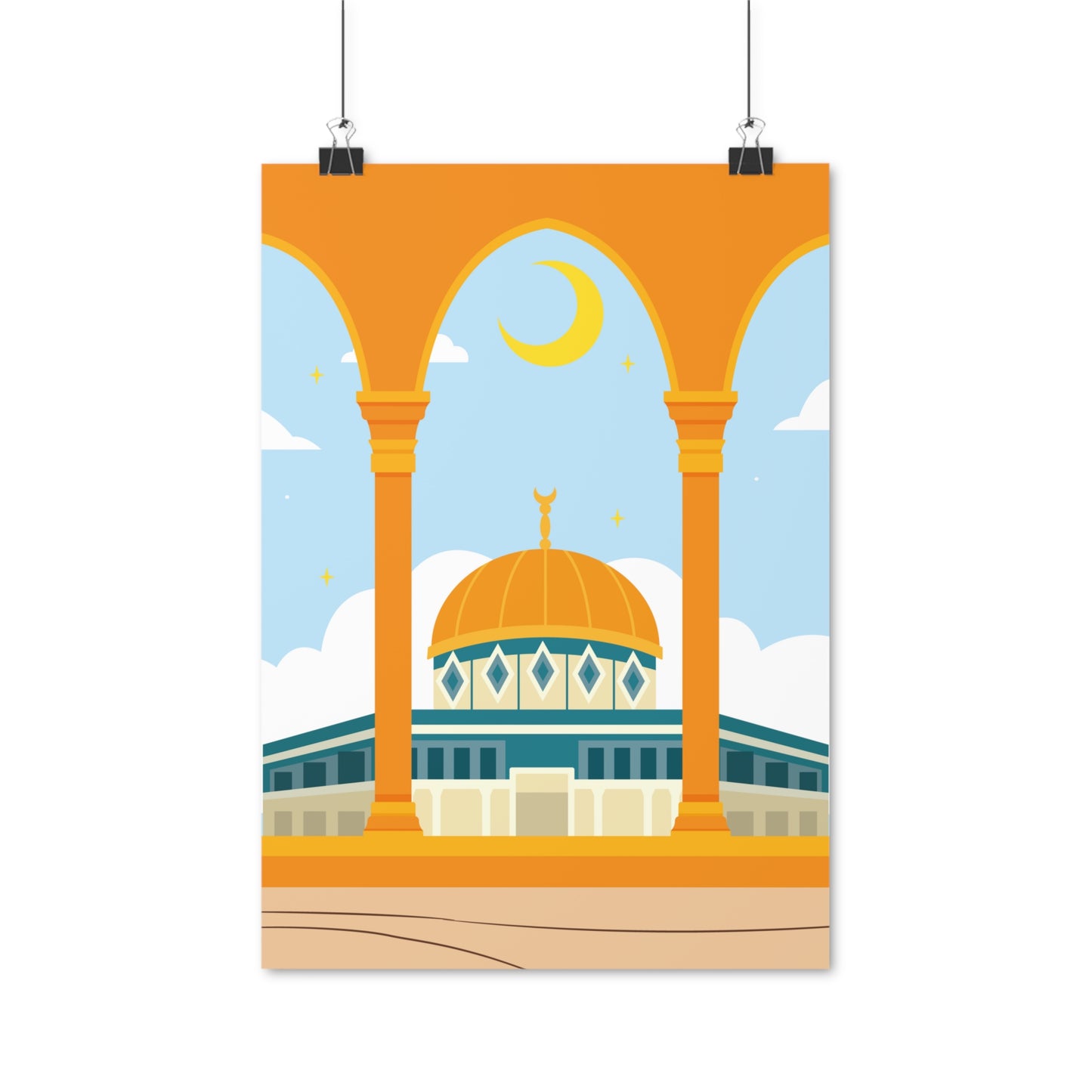 Poster al-Aqsa/ al-Sakhra Moschee in Jerusalem Modern