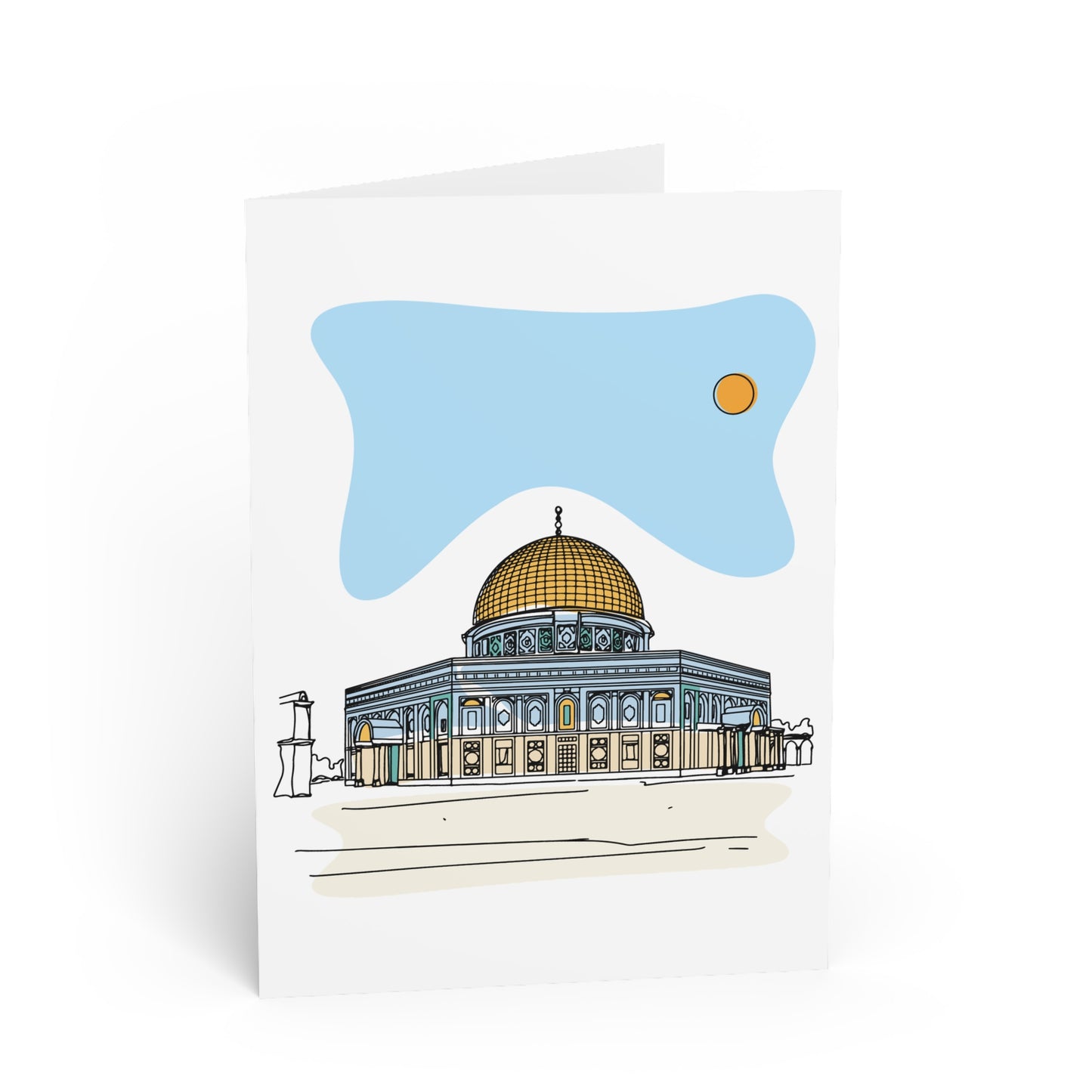 Islamische Grußkarte Masjid al-Sakhra/ al-Aqsa in Jerusalem Fine Line