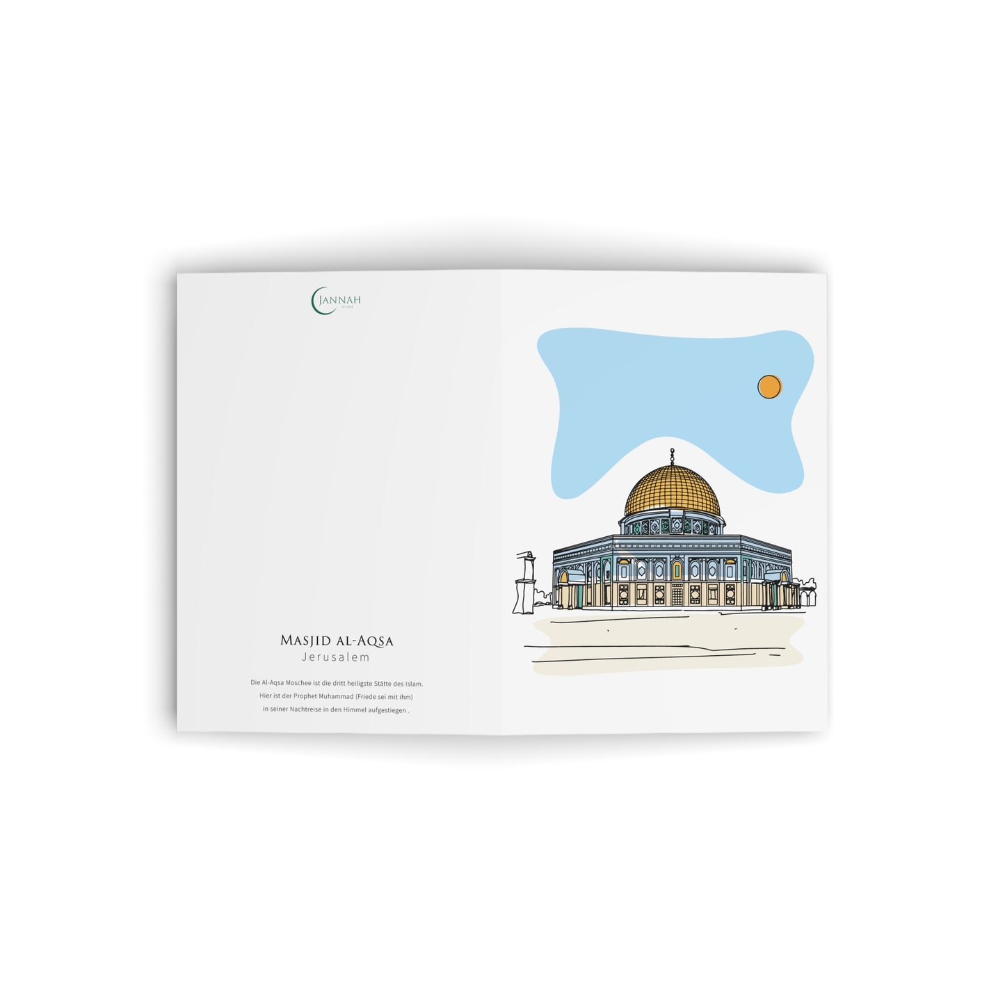 Islamische Grußkarte Masjid al-Sakhra/ al-Aqsa in Jerusalem Fine Line
