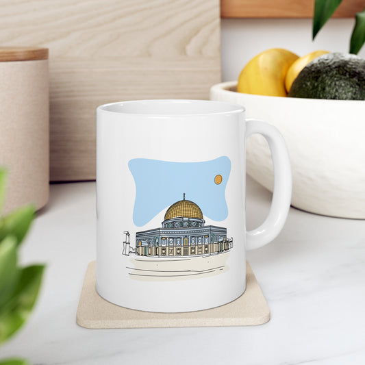 Tasse Masjid al-Sakhra/ al-Aqsa Felsendom in Jerusalem Fine Line