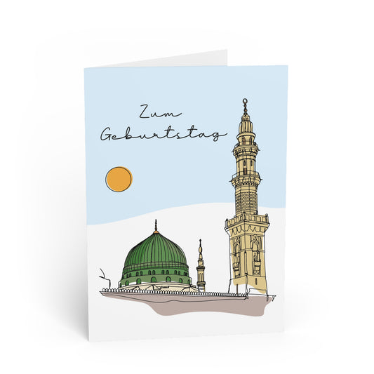 Islamische Grußkarte an-Nabawi in Madina Fine Line Geburtstag
