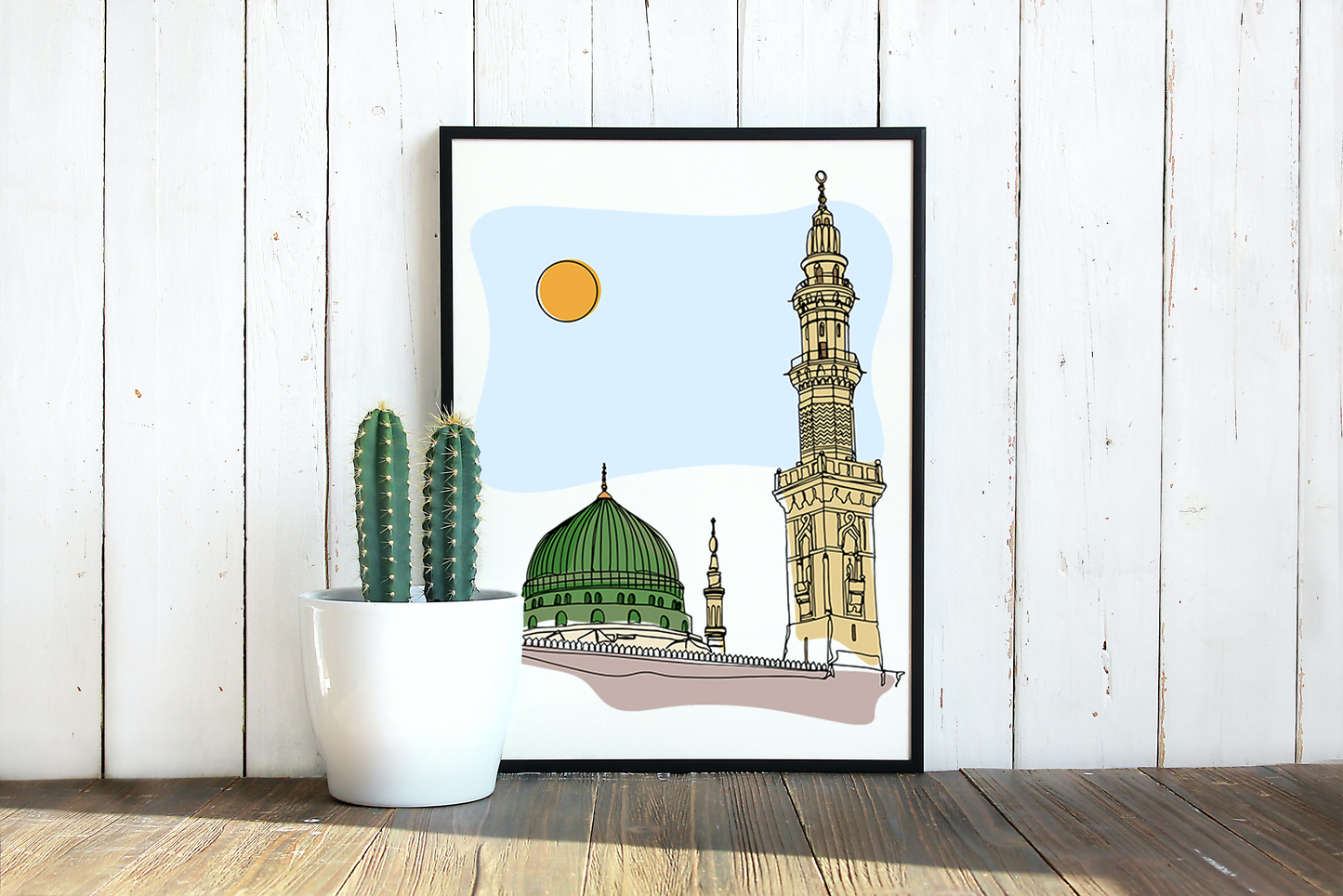 Poster an-Nabawi Moschee in Madina Fine Line
