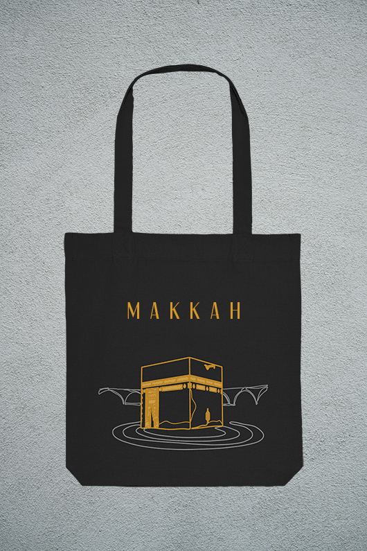 Jute Beutel Masjid al-Haram in Makkah Black Edition Groß